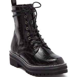 Black combat boots